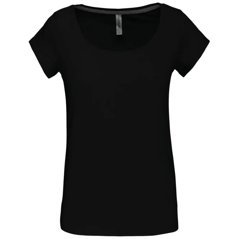 Kariban Dames-t-shirt korte mouwen met boothals K384