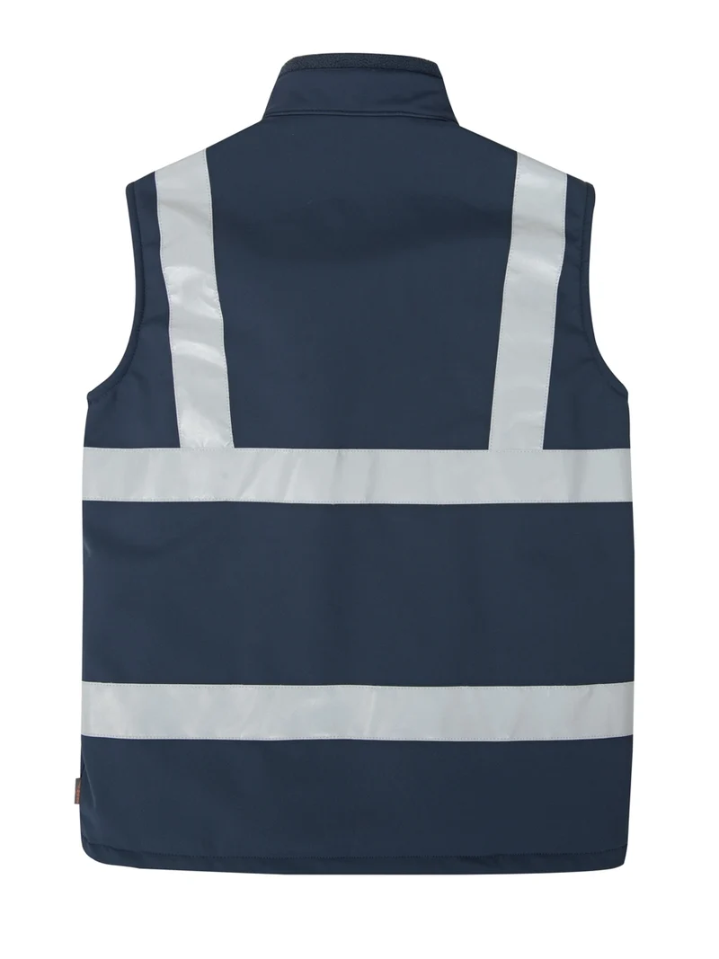 Softshellweste Mit Reflektorstreifen / ISM 4310 Marineblau