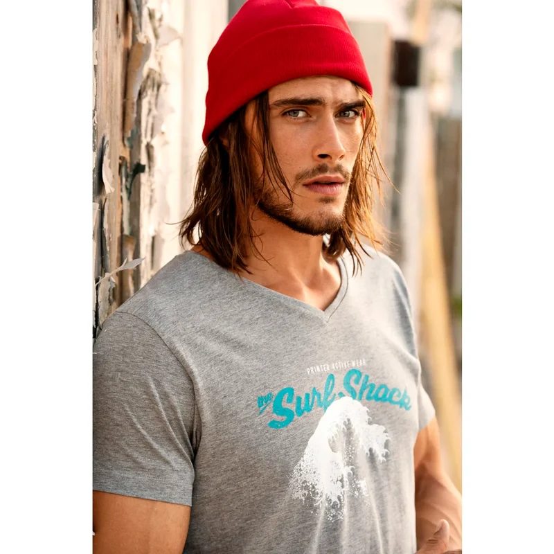 Printer Essentials Heavy V-neck T-Shirt Heren 2264024