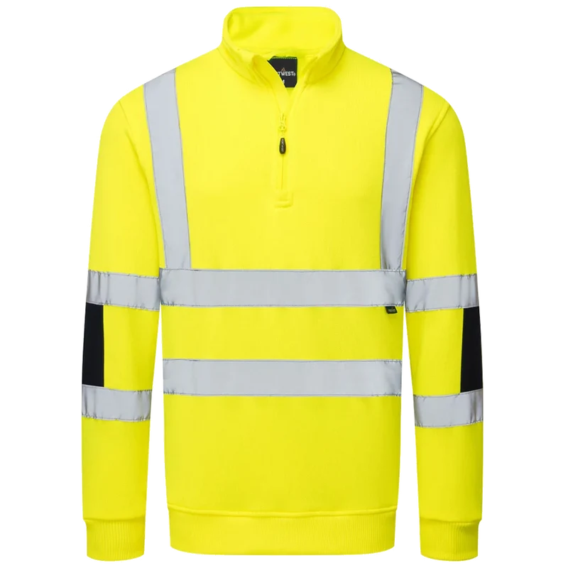 Portwest Hi-Vis Knit Halfzip Sweatshirt Kl. 3 B314