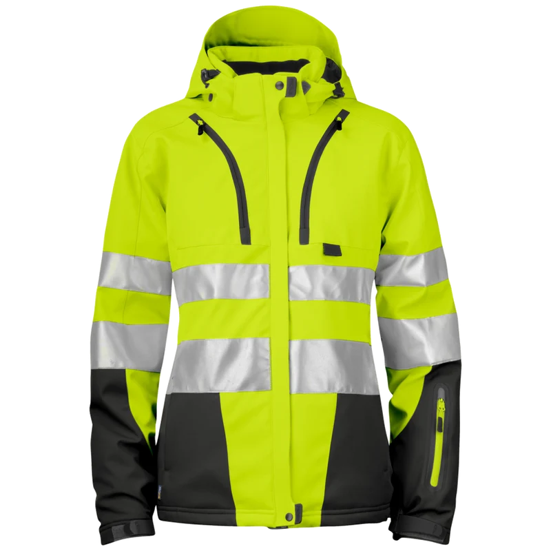 Projob Workwear 6424 Gevoerde Signalisatiesoftshell EN ISO 20471 Klasse 3 Dames 646424