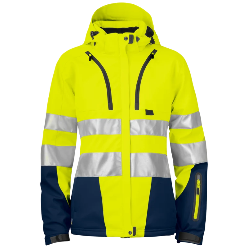 Projob Workwear 6424 Gevoerde Signalisatiesoftshell EN ISO 20471 Klasse 3 Dames 646424