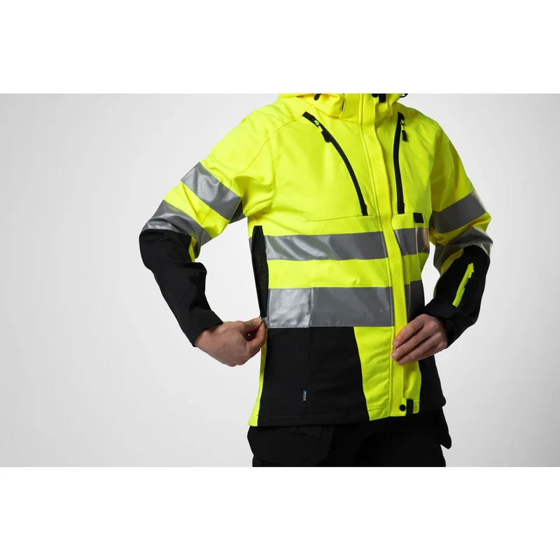 Projob Workwear 6424 Gevoerde Signalisatiesoftshell EN ISO 20471 Klasse 3 Dames 646424