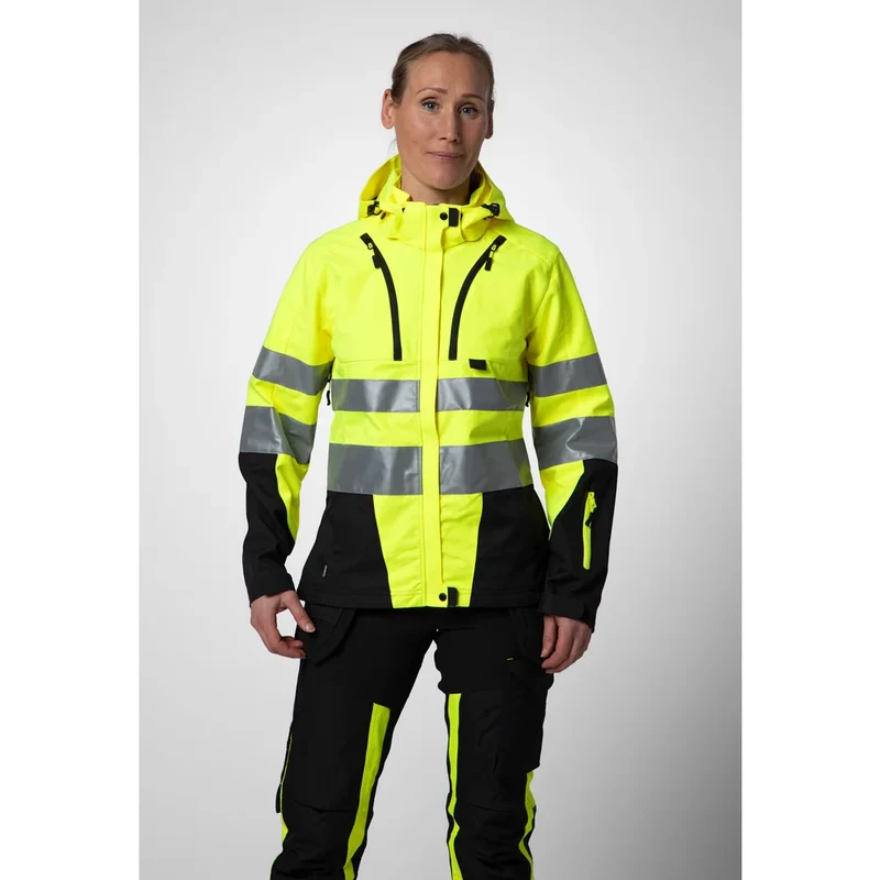 Projob Workwear 6424 Gevoerde Signalisatiesoftshell EN ISO 20471 Klasse 3 Dames 646424