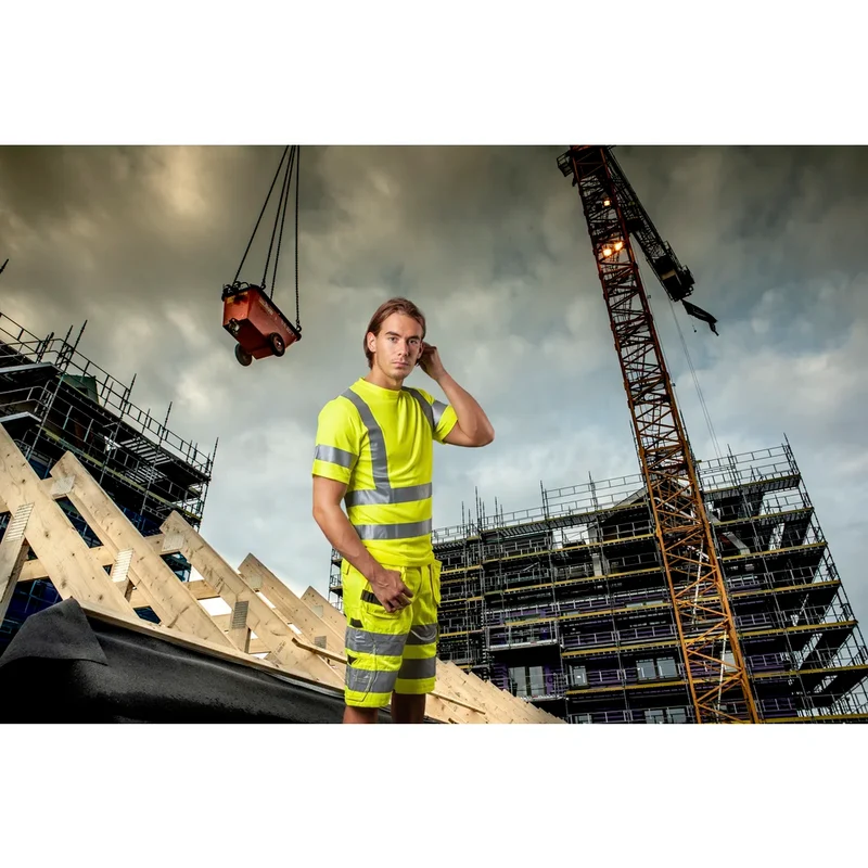 Projob Prio 6535 Signalisatieshort Met Spijkerzakken EN ISO 20471 Klasse 2 646535