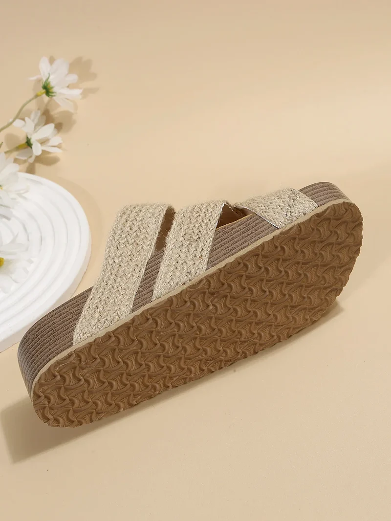 Damen Plateausandalen | Weiches Kissengefühl | Rutschfeste Sohle & Verstellbare Riemen