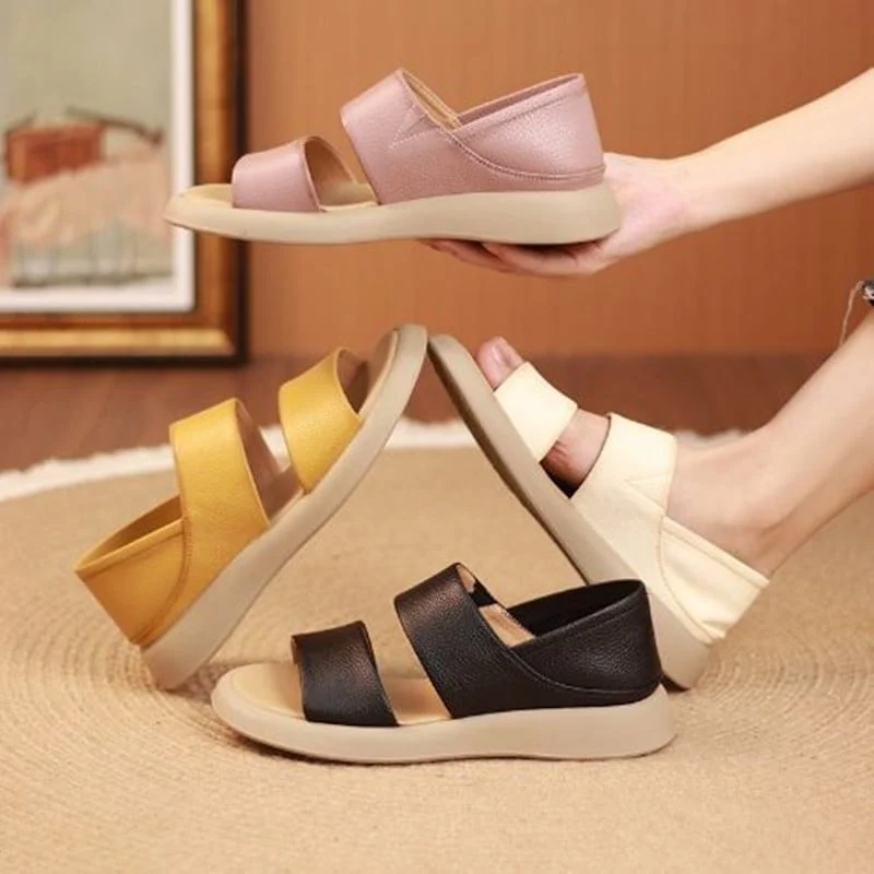 Damen Sandalen | Bequeme Plateausohle | Rutschfest & Atmungsaktiv | Slip-On Design