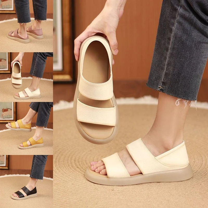 Damen Sandalen | Bequeme Plateausohle | Rutschfest & Atmungsaktiv | Slip-On Design