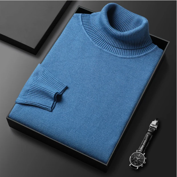Herren Rollkragenpullover | Premium Kaschmir-Mix | Einfarbig | Weich & Warm