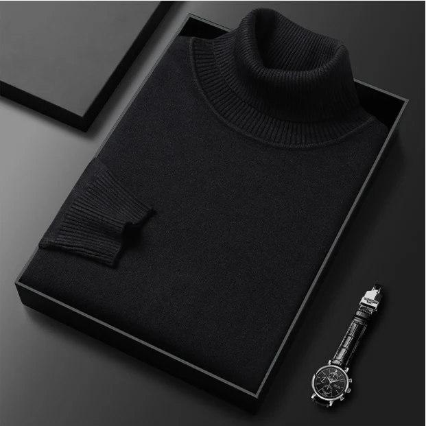 Herren Rollkragenpullover | Premium Kaschmir-Mix | Einfarbig | Weich & Warm