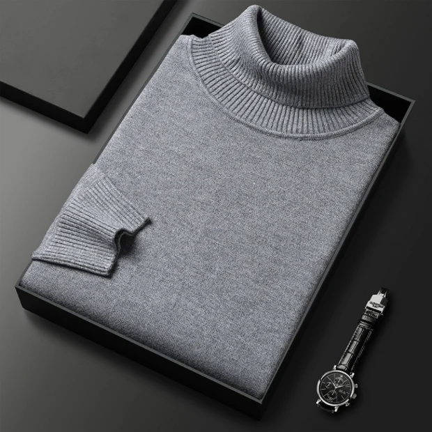 Herren Rollkragenpullover | Premium Kaschmir-Mix | Einfarbig | Weich & Warm