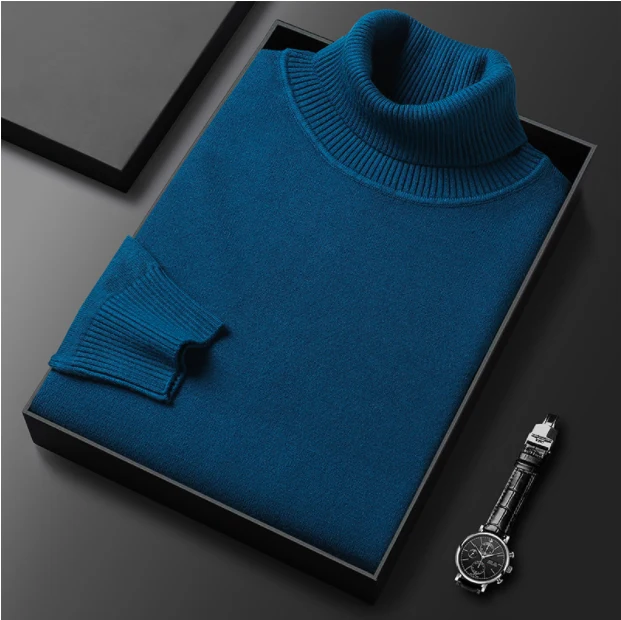 Herren Rollkragenpullover | Premium Kaschmir-Mix | Einfarbig | Weich & Warm