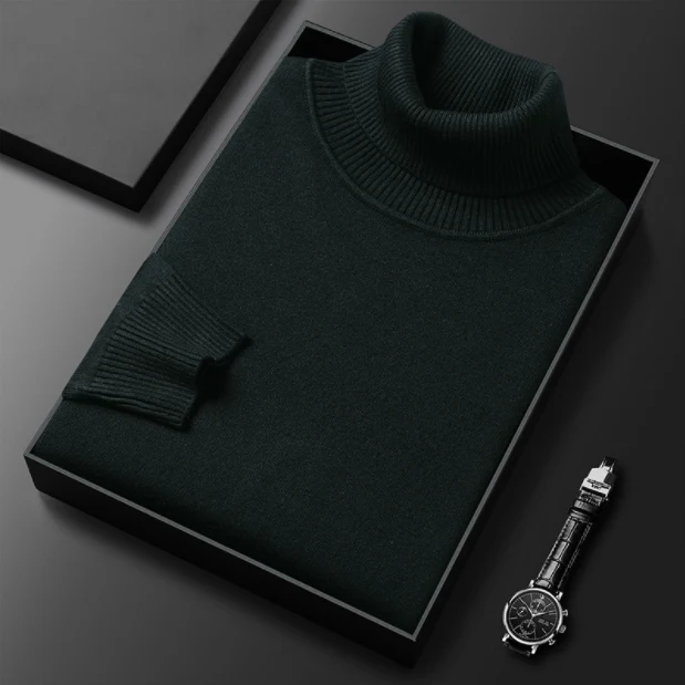 Herren Rollkragenpullover | Premium Kaschmir-Mix | Einfarbig | Weich & Warm