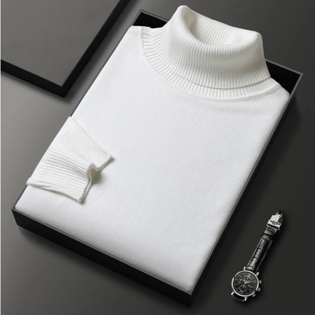 Herren Rollkragenpullover | Premium Kaschmir-Mix | Einfarbig | Weich & Warm