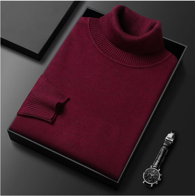 Herren Rollkragenpullover | Premium Kaschmir-Mix | Einfarbig | Weich & Warm