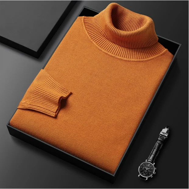 Herren Rollkragenpullover | Premium Kaschmir-Mix | Einfarbig | Weich & Warm
