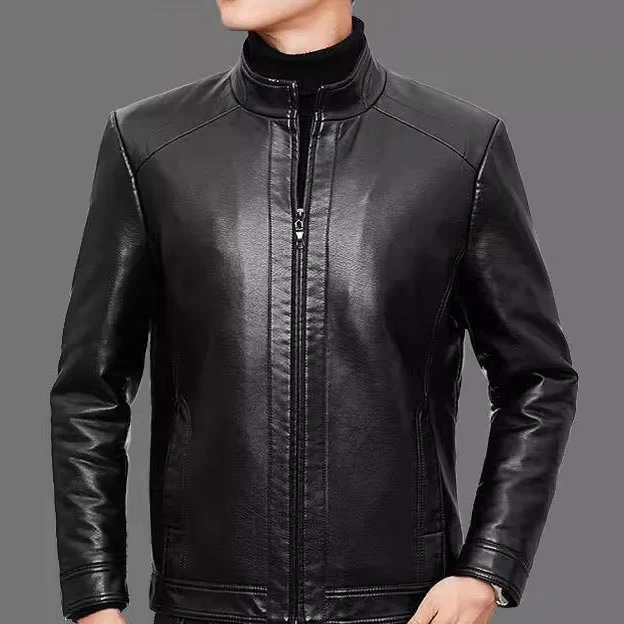 Herren Lederjacke | Echte Lederqualität | Mit Plüschfutter | Winddicht & Warm