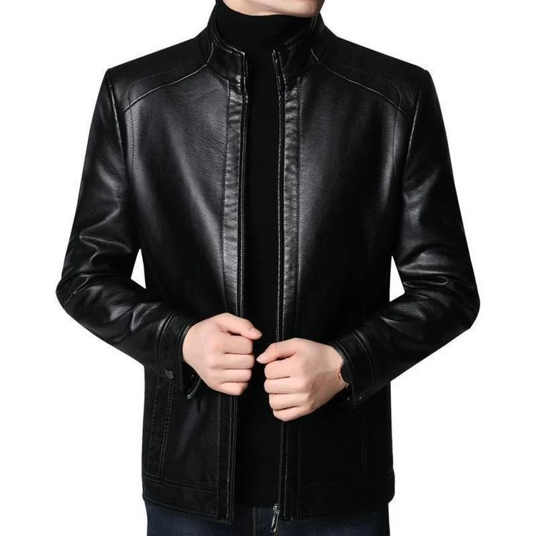 Herren Lederjacke | Echte Lederqualität | Mit Plüschfutter | Winddicht & Warm