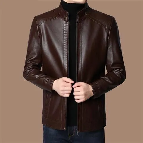 Herren Lederjacke | Echte Lederqualität | Mit Plüschfutter | Winddicht & Warm