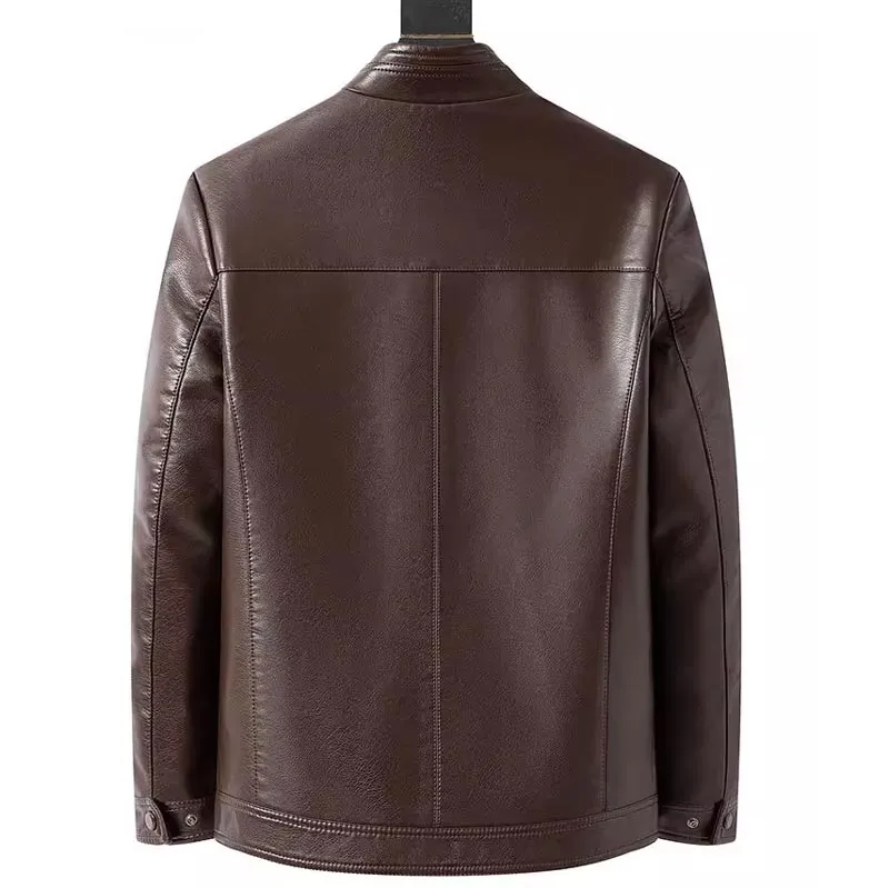 Herren Lederjacke | Echte Lederqualität | Mit Plüschfutter | Winddicht & Warm
