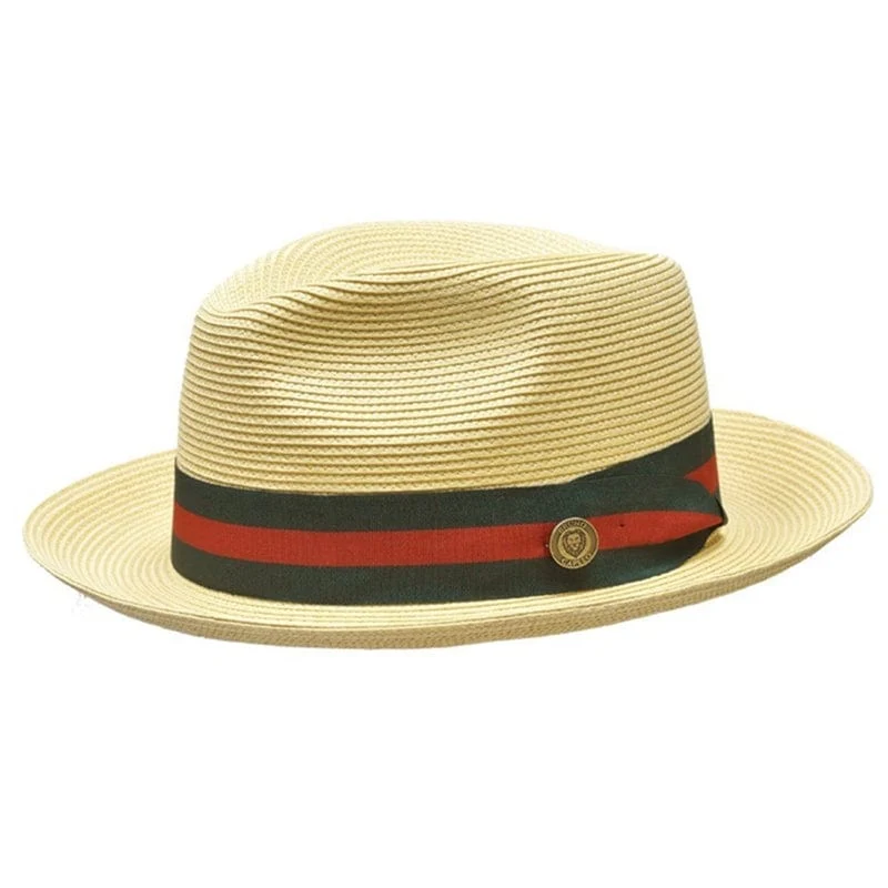 Unisex Fedora Hut | Handgefertigt im Pinch Front Stil | Natürliches Poly-Braid mit Ripsband