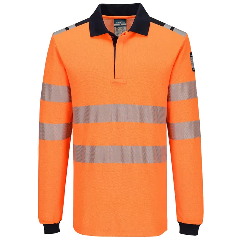 Portwest PW3 Modaflame Knit HVO Vlamvertragend Poloshirt met lange mouw FR734