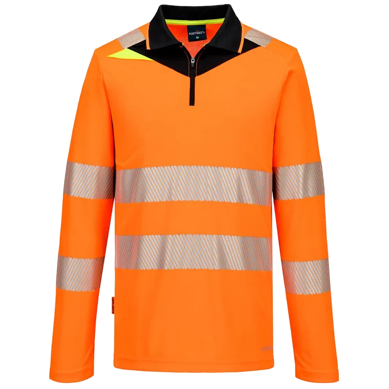 Portwest DX4 Hi-Vis polo lange mouw met rits DX419