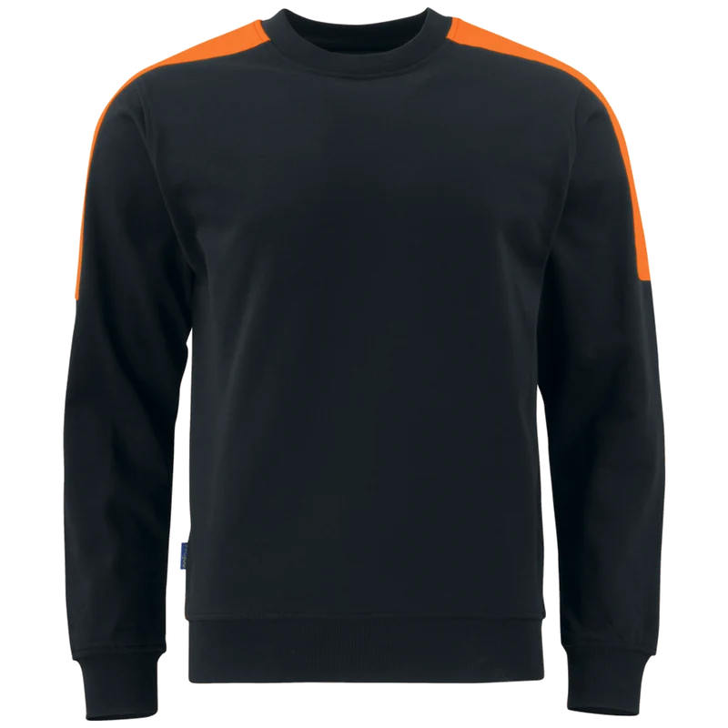 Projob Workwear 2125 Sweater Ronde Hals Met Fluo Inzetstukken 642125