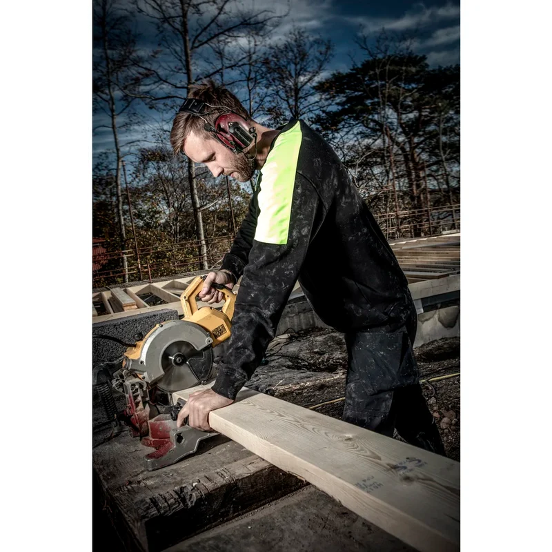Projob Workwear 2125 Sweater Ronde Hals Met Fluo Inzetstukken 642125