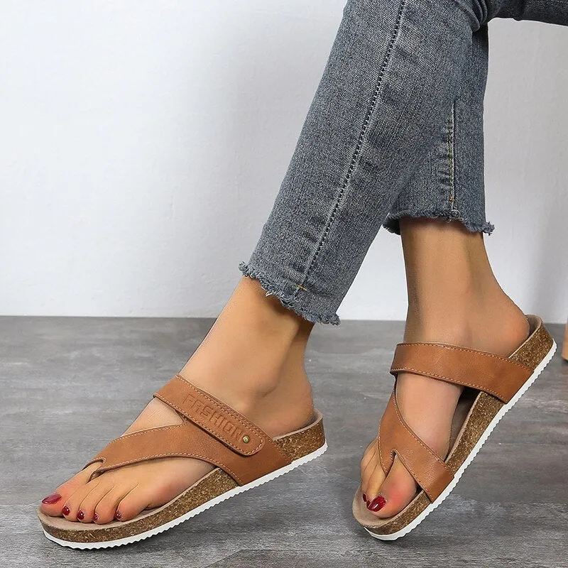 Damen Orthopädische Sandalen | Offenes Design & Korkfußbett | Leicht & Atmungsaktiv