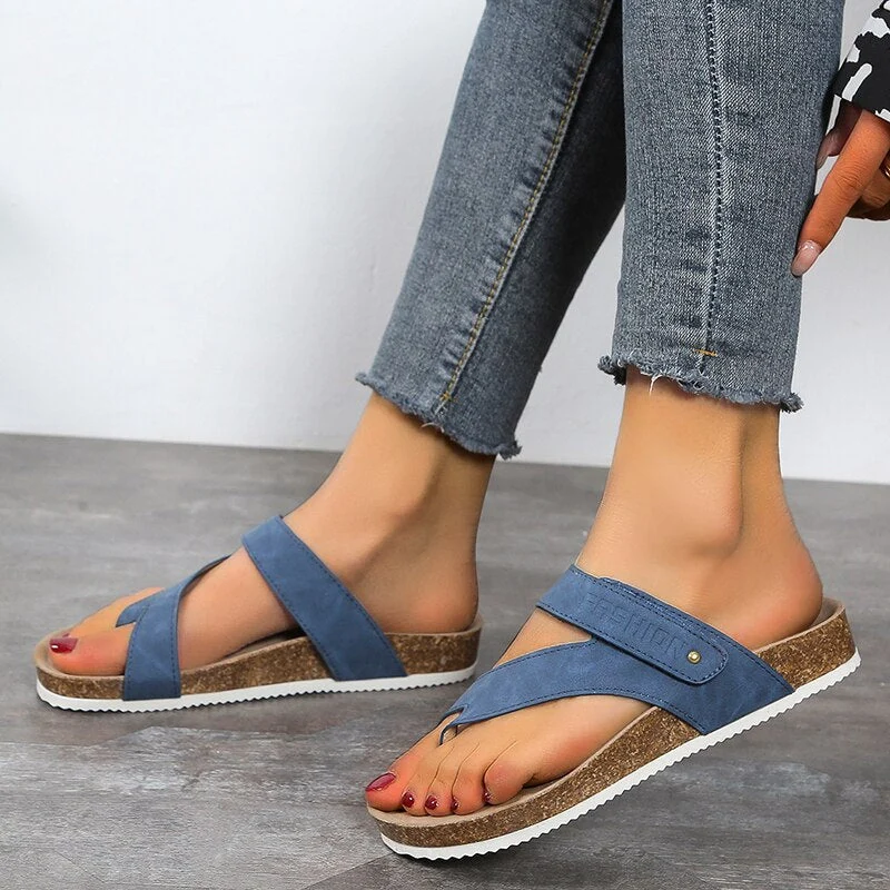 Damen Orthopädische Sandalen | Offenes Design & Korkfußbett | Leicht & Atmungsaktiv