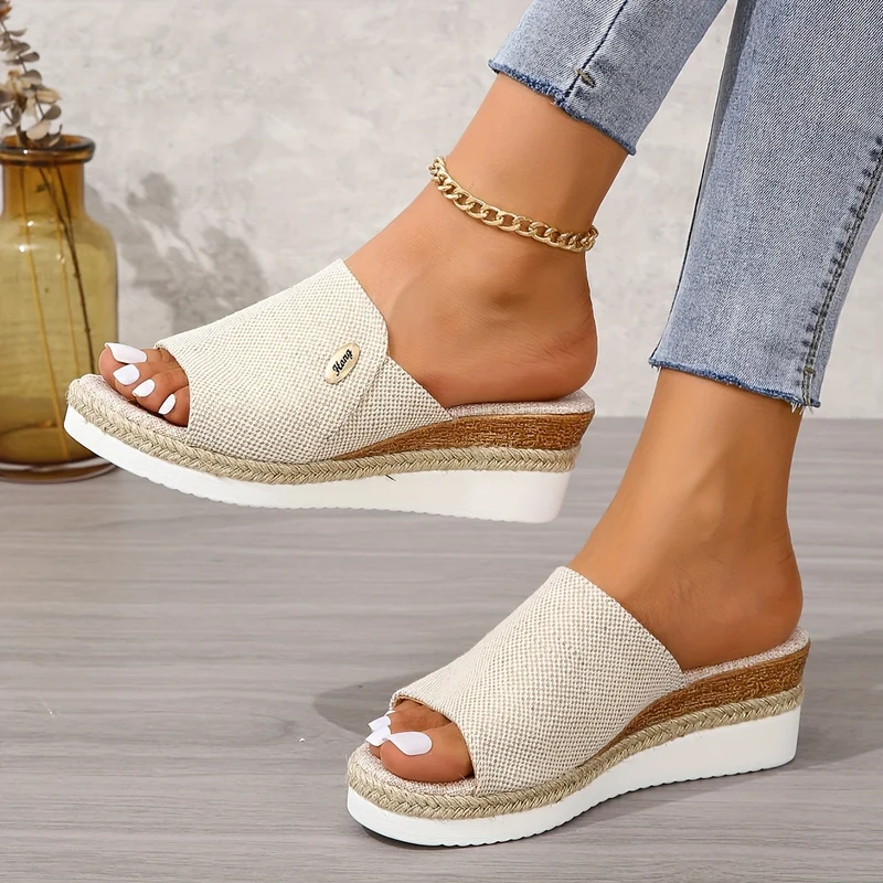 Damen Plateau Sandalen | Leicht & Rutschfest | Komfortable Sommer-Sandalen mit 4 cm Sohle