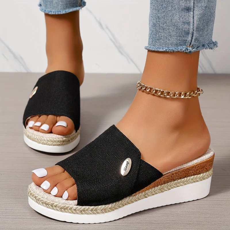 Damen Plateau Sandalen | Leicht & Rutschfest | Komfortable Sommer-Sandalen mit 4 cm Sohle