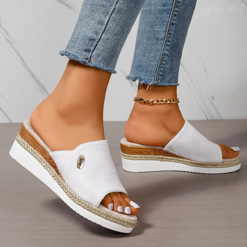 Damen Plateau Sandalen | Leicht & Rutschfest | Komfortable Sommer-Sandalen mit 4 cm Sohle