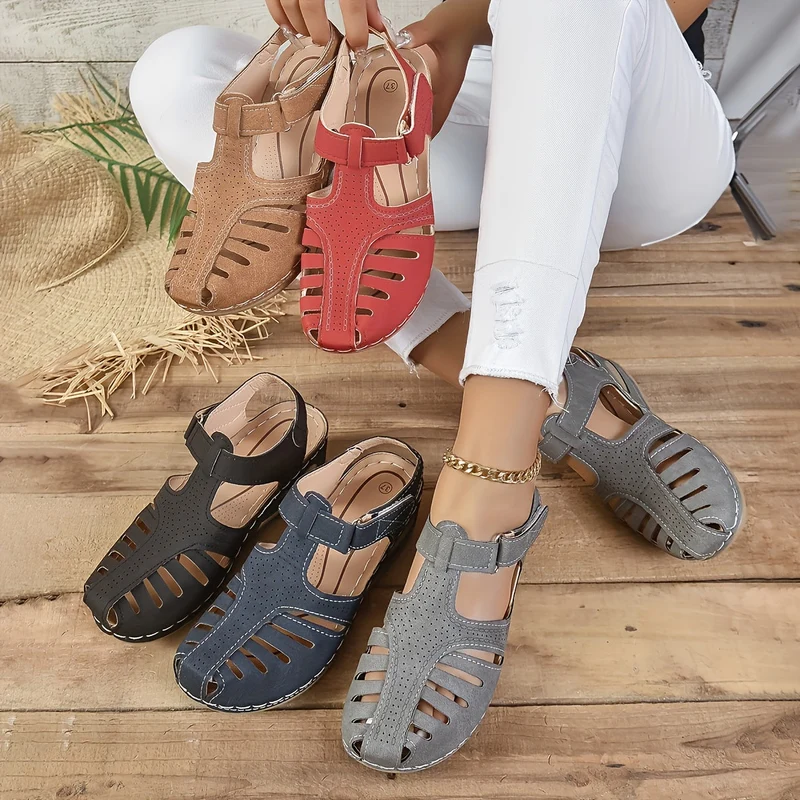 Damen Geschlossene Sandalen | Eleganter Plateauabsatz | Atmungsaktive Mikrofaser | Komfort & Stil