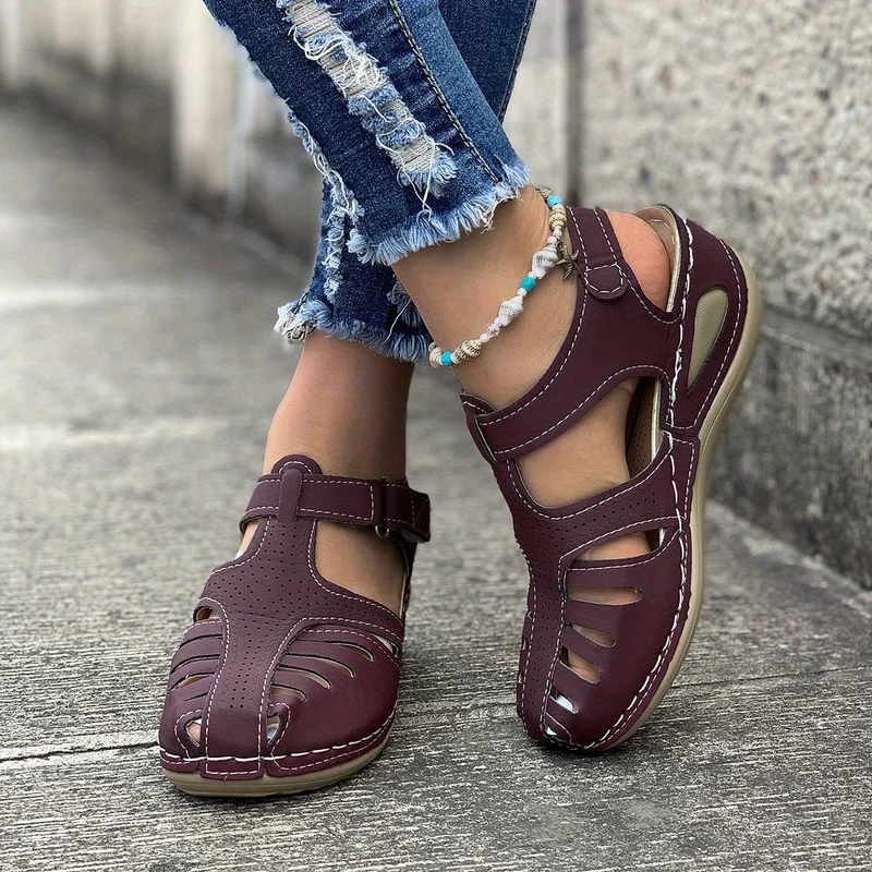Damen Geschlossene Sandalen | Eleganter Plateauabsatz | Atmungsaktive Mikrofaser | Komfort & Stil