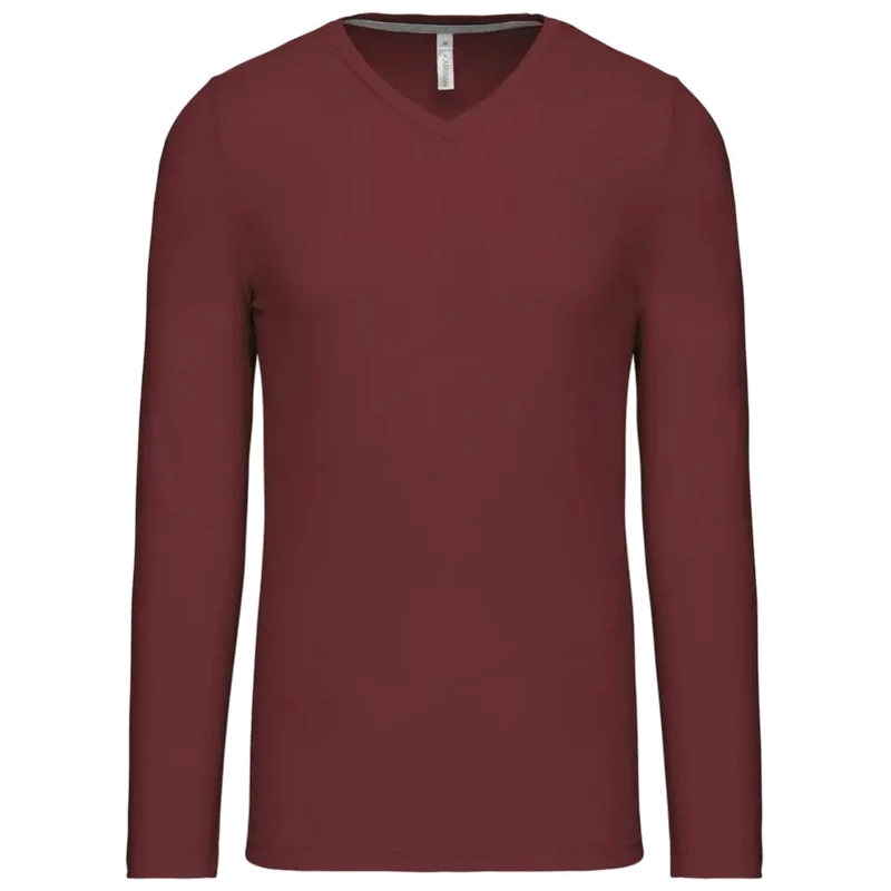 Kariban T-shirt V-hals lange mouwen K358