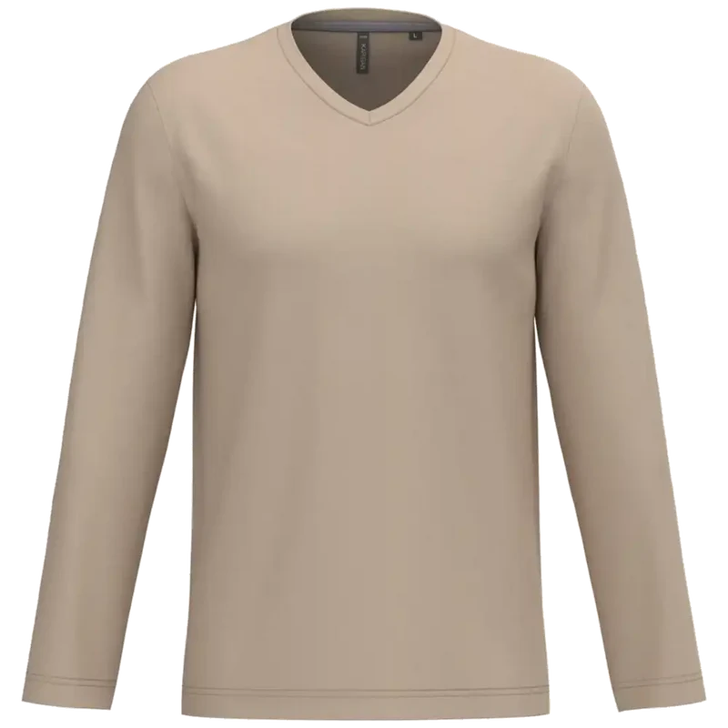 Kariban T-shirt V-hals lange mouwen K358