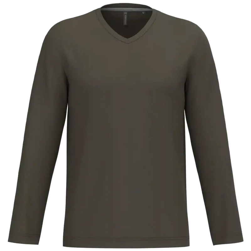 Kariban T-shirt V-hals lange mouwen K358
