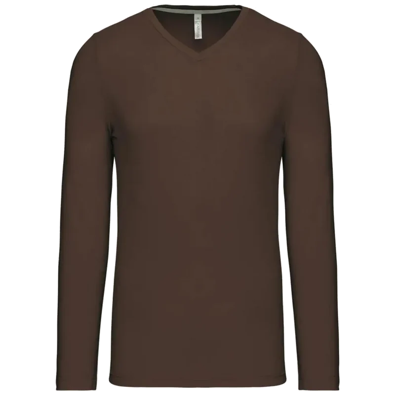 Kariban T-shirt V-hals lange mouwen K358