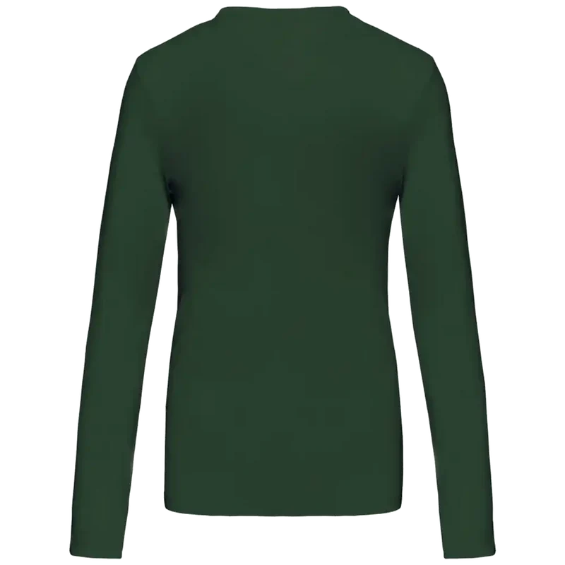 Kariban Dames t-shirt V-hals lange mouwen K382