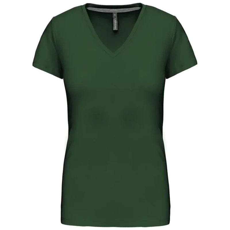 Kariban Dames T-shirt V-hals Korte Mouwen K381