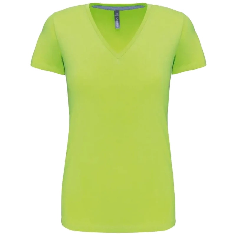 Kariban Dames T-shirt V-hals Korte Mouwen K381