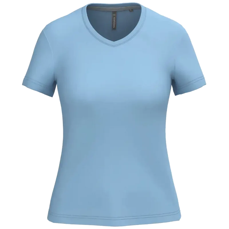 Kariban Dames T-shirt V-hals Korte Mouwen K381