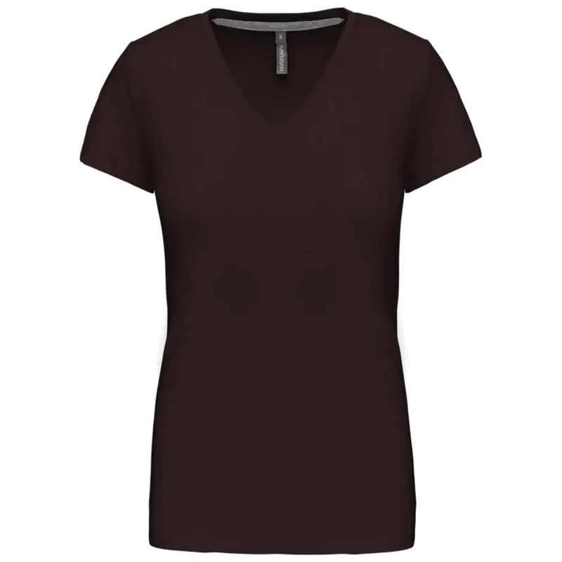 Kariban Dames T-shirt V-hals Korte Mouwen K381