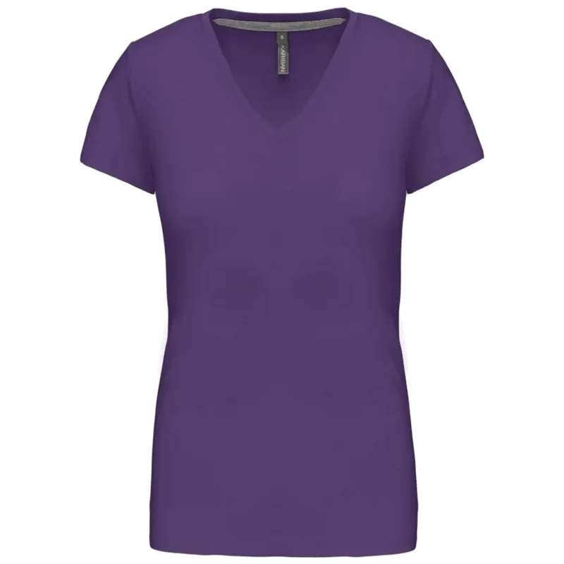 Kariban Dames T-shirt V-hals Korte Mouwen K381