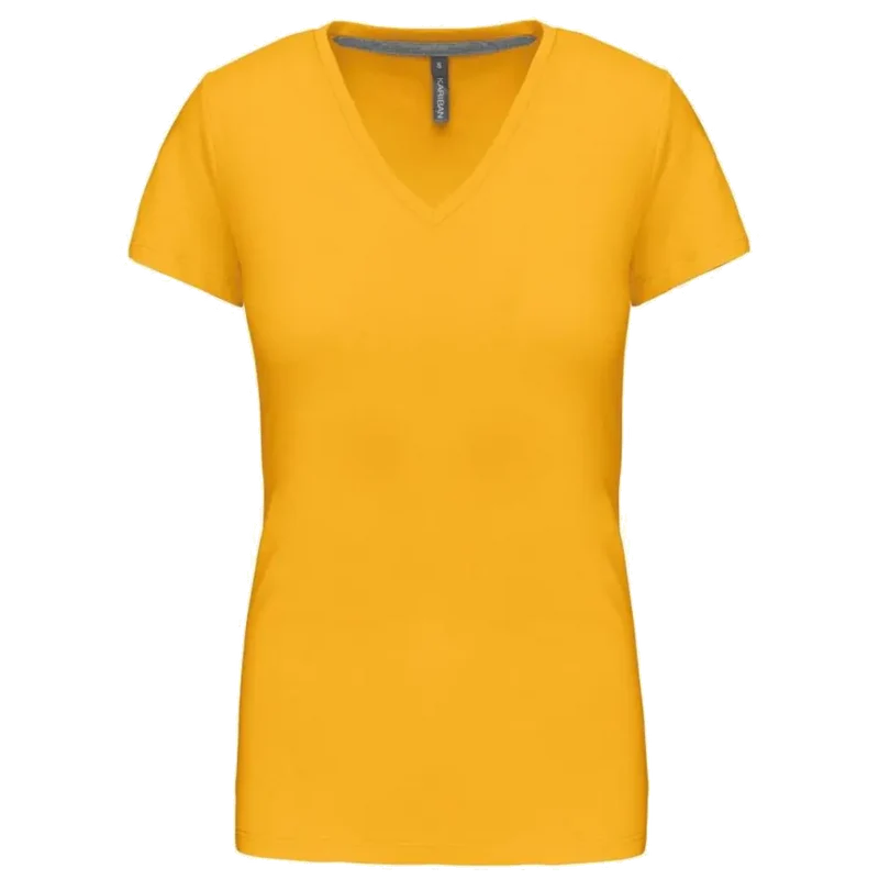 Kariban Dames T-shirt V-hals Korte Mouwen K381