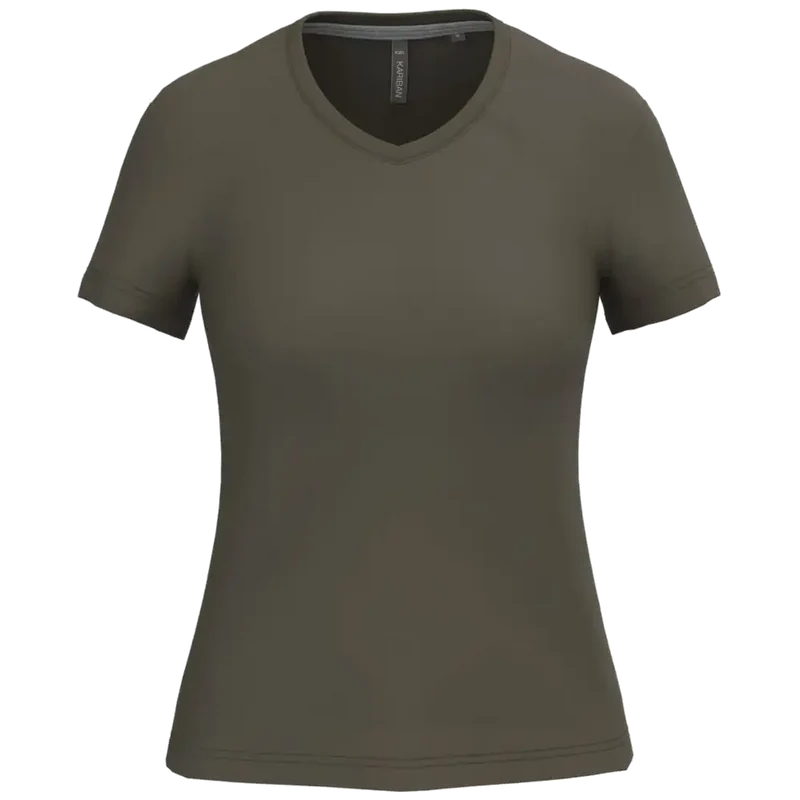 Kariban Dames T-shirt V-hals Korte Mouwen K381