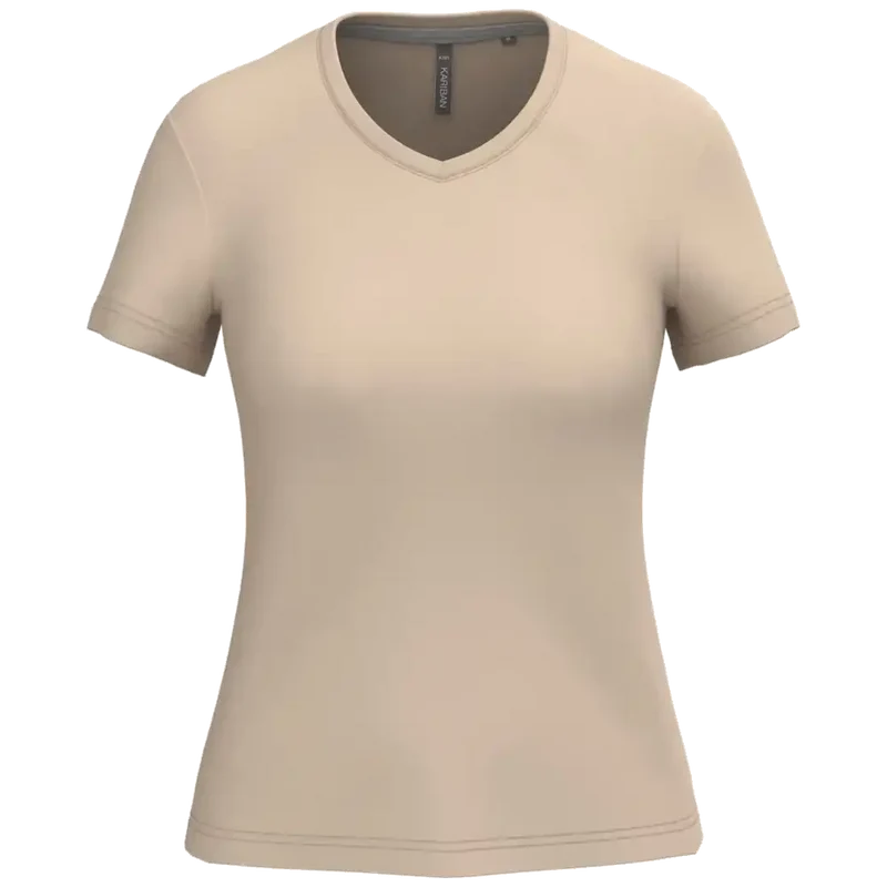Kariban Dames T-shirt V-hals Korte Mouwen K381
