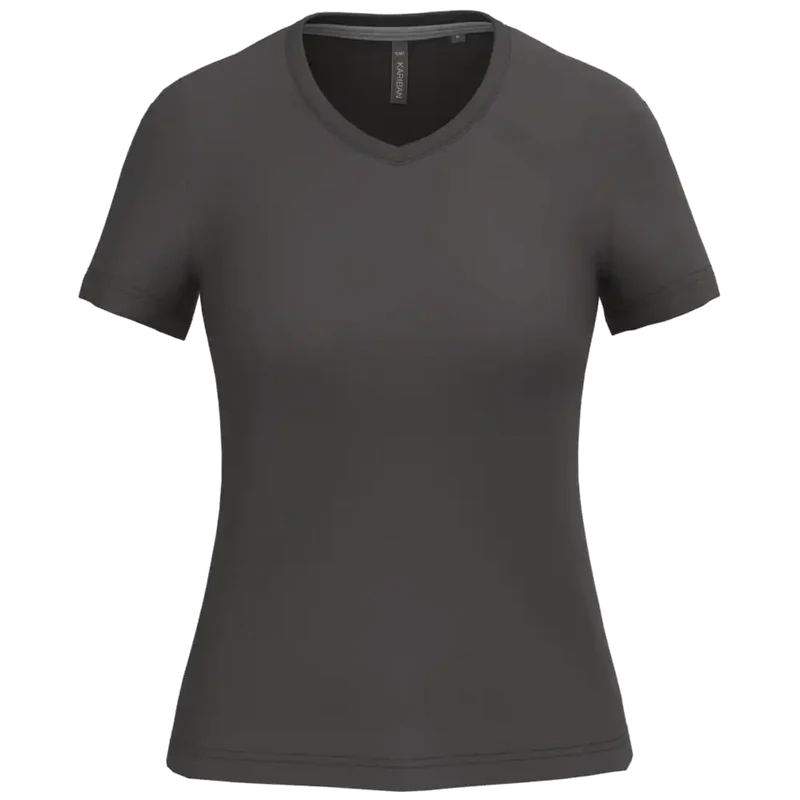 Kariban Dames T-shirt V-hals Korte Mouwen K381